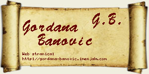 Gordana Banović vizit kartica